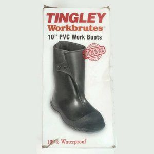 Tingley Workbrutes 10” PVC Work Boots LG (size 9.5-11) Waterproof Black 35121